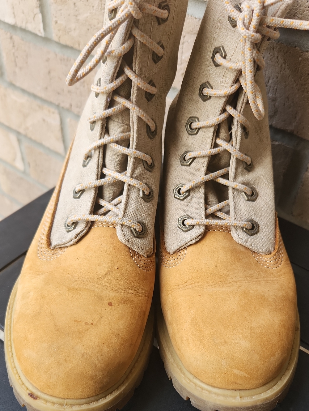 Timberland Wheat and Beige Lace-Up Work Boots